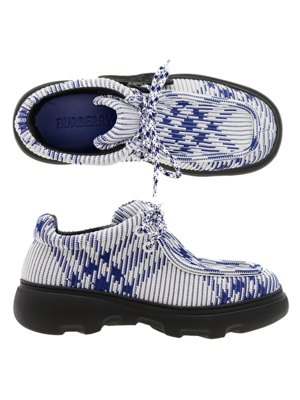Burberry Men Lace-Up Creeper Shoes Salt Ip Check Size 11 US New